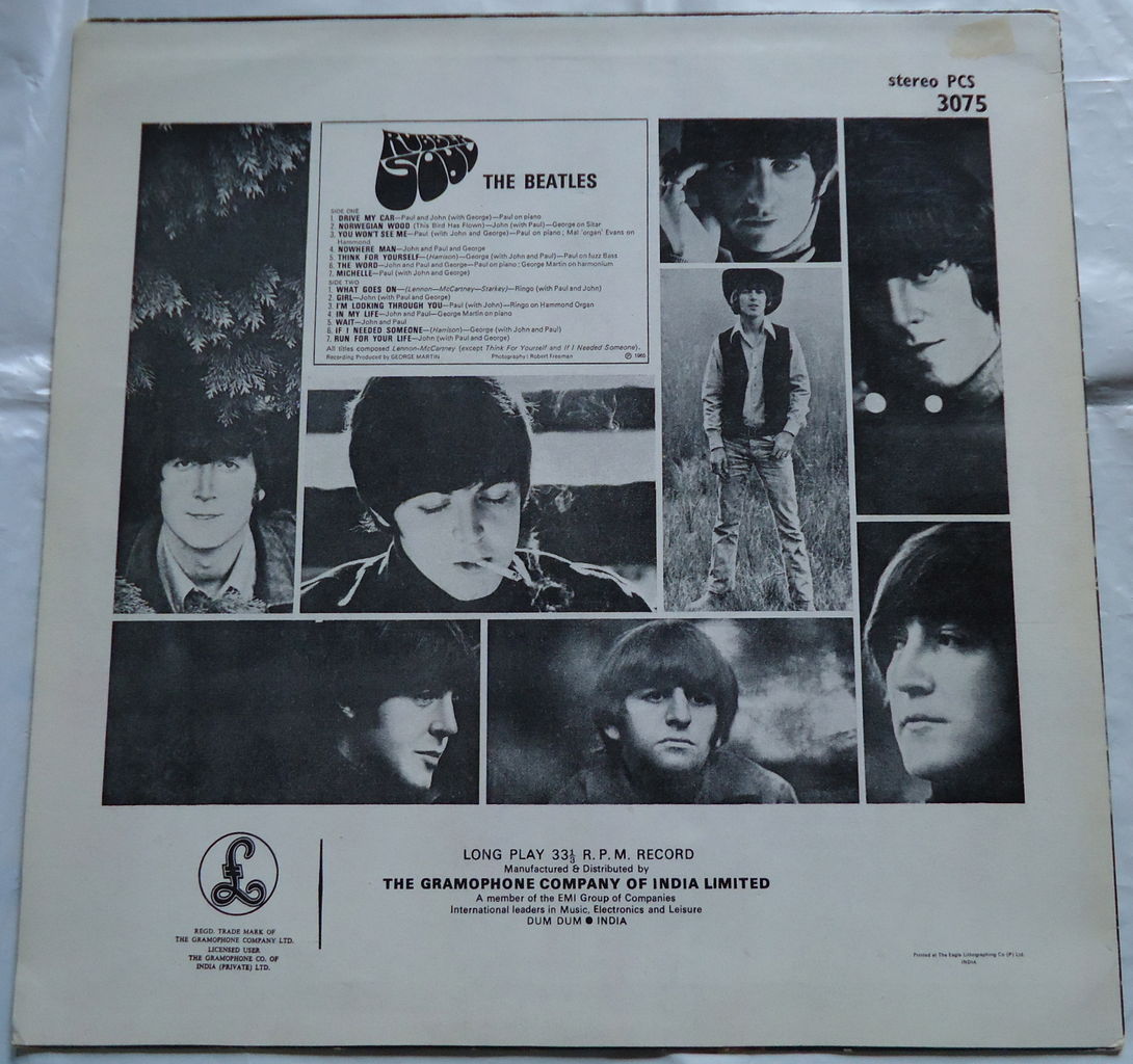 The Beatles Rubber Soul LP インド盤 貴重 レア 当時物 ビートルズ LP