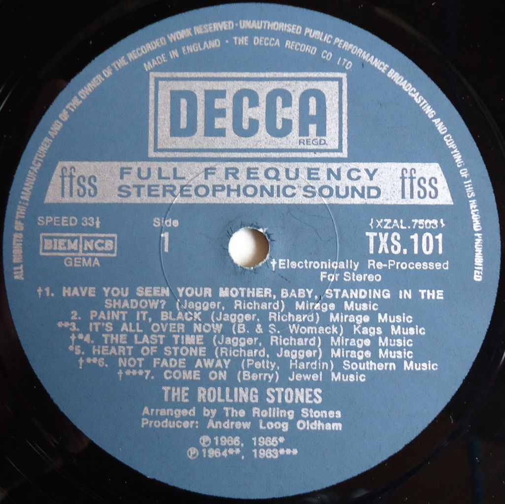 本日の中古盤 THE ROLLING STONES/BIG HITS[HIGH TIDE AND GREEN