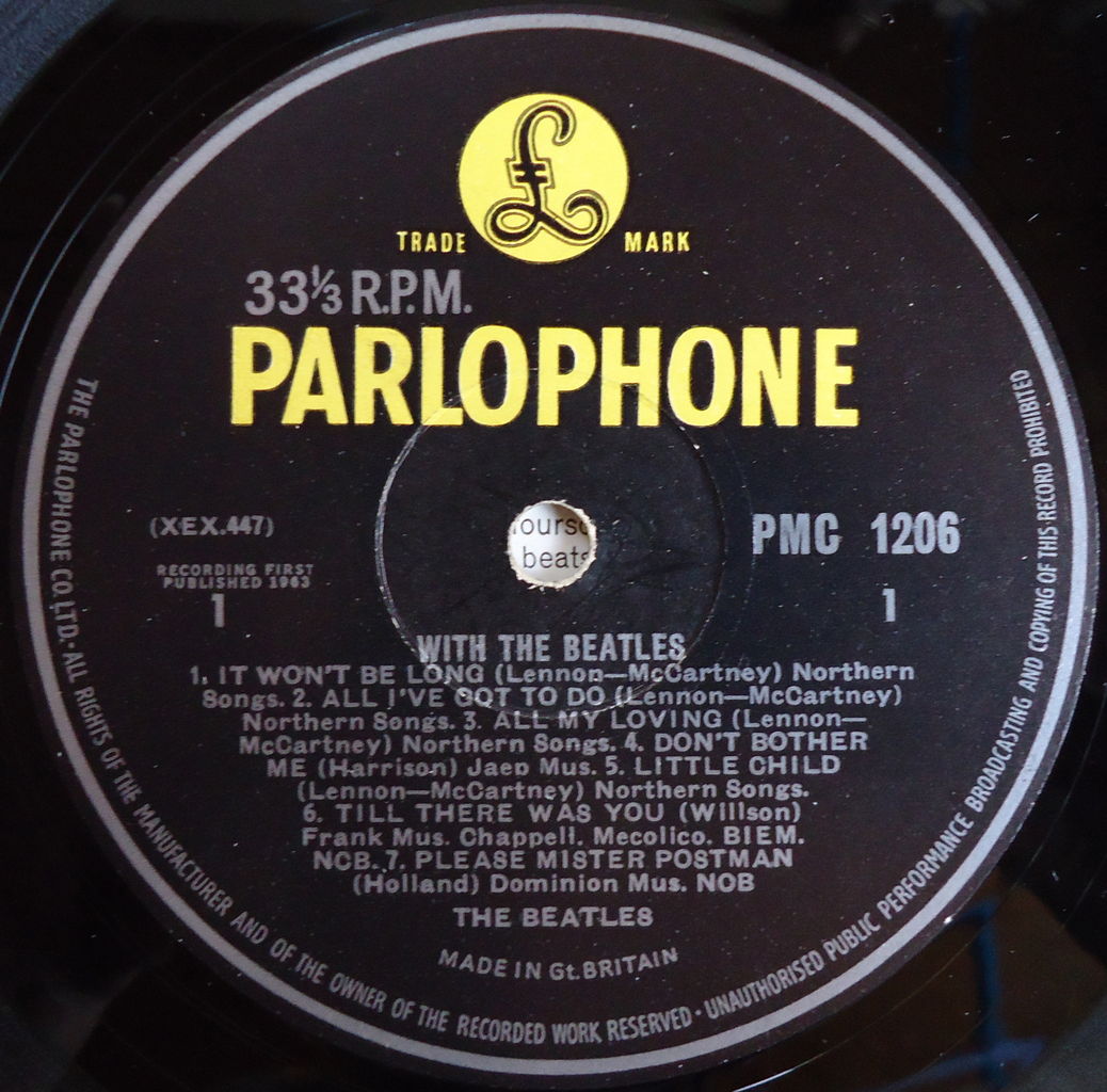 本日の中古盤 THE BEATLES/WITH THE BEATLES/UK MONO & STEREO