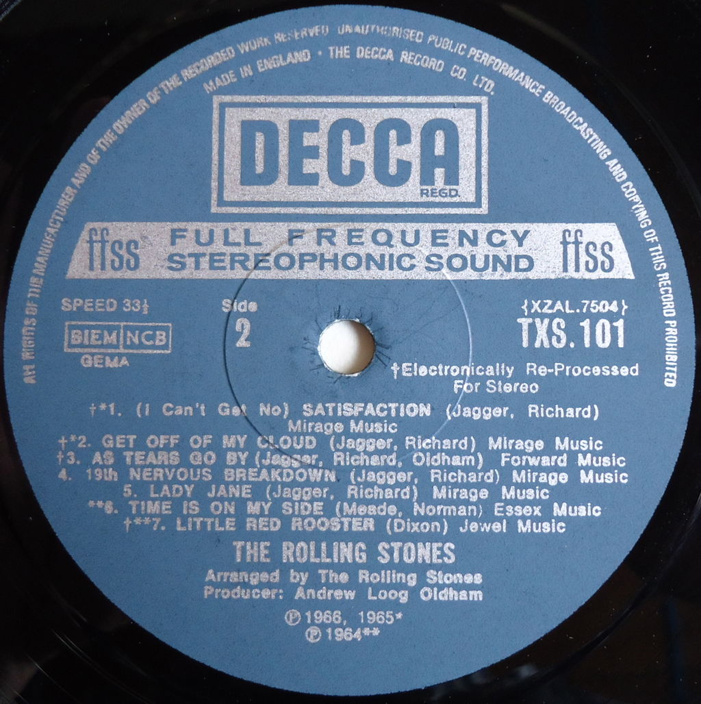 本日の中古盤 THE ROLLING STONES/BIG HITS[HIGH TIDE AND GREEN GRASS