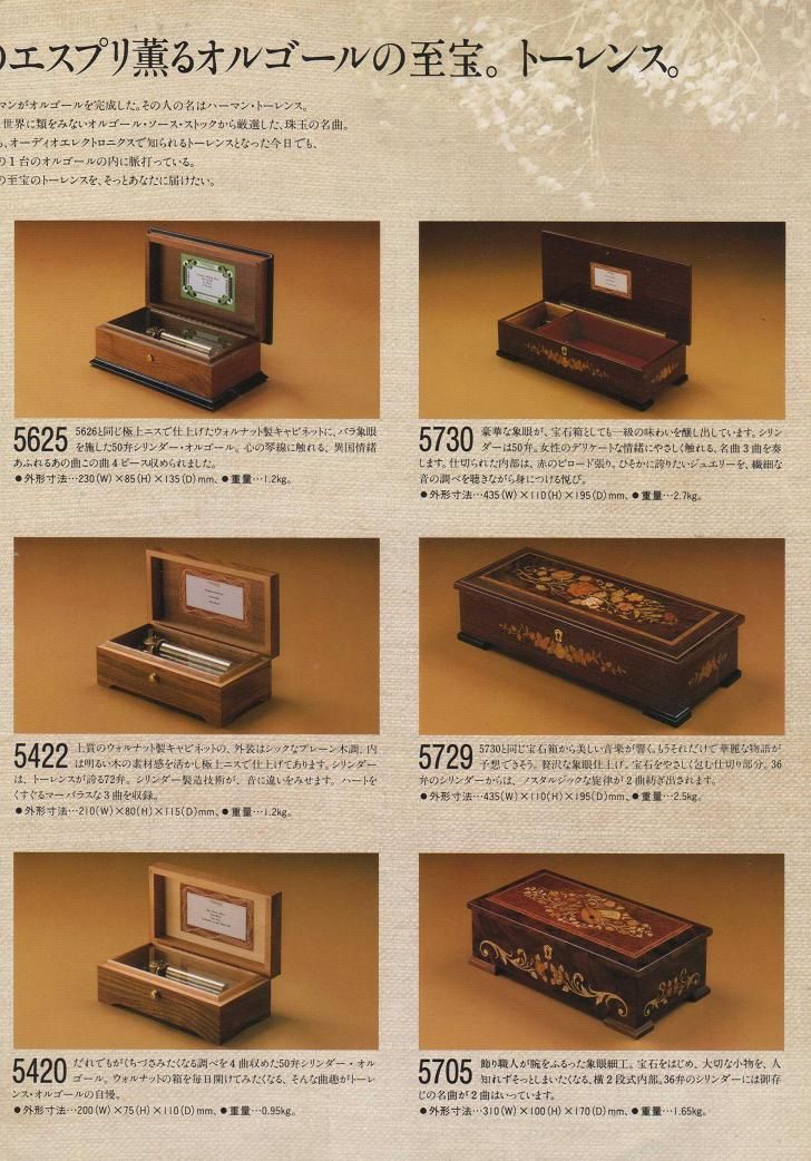 懐かしい、トーレンス・オルゴールのカタログ : オルゴール