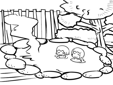 キャンプの温泉01