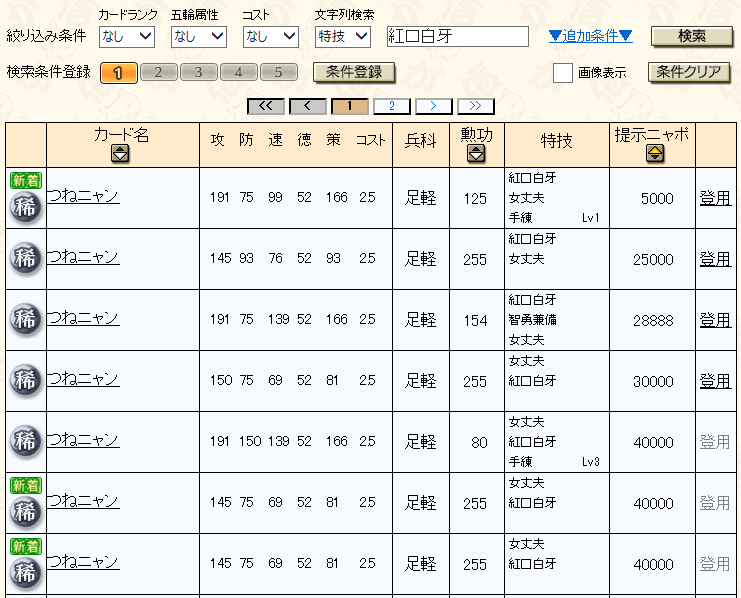 特技検証・「紅口白牙」 : 信長の野望２０ＸＸ 龍造寺弱小篇