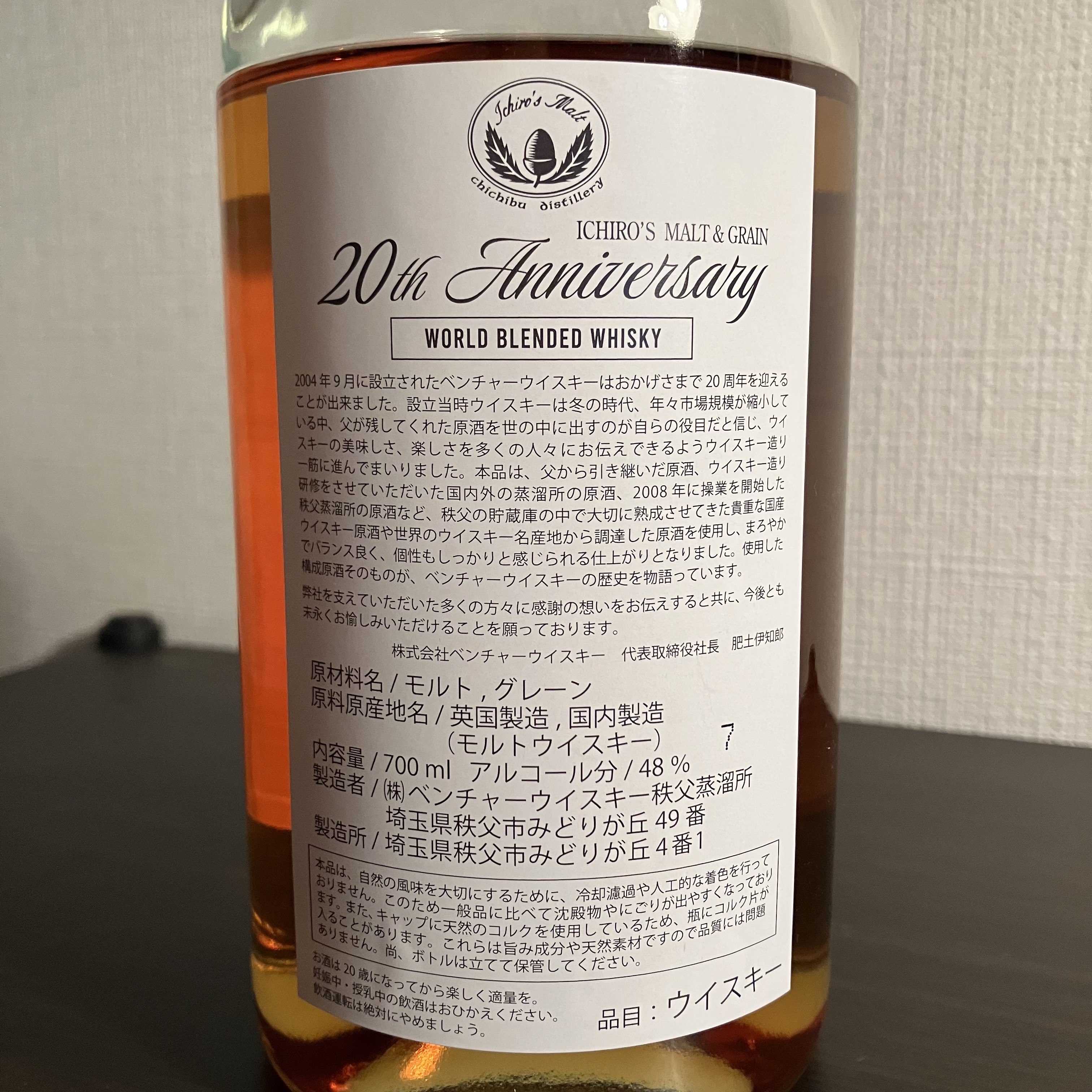 イチローズ モルト＆グレーン 20thアニバーサリーエディション