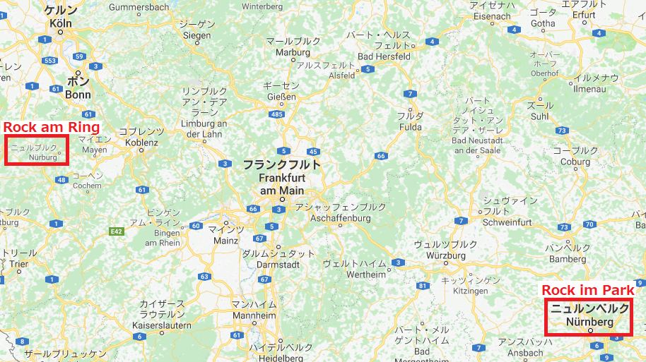 Babymetalが出演するドイツのフェス Rock Am Ring 18 と Rock Im Park 18 の会場と地図 Babymetalの楽園 旧