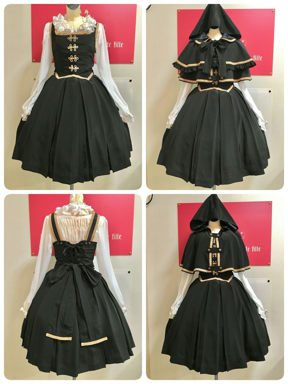 morphose ラインタックＪＳＫ・フード付２重ケープ　クリーム morphose ラインタックJSK・フード付2重ケープ クリーム