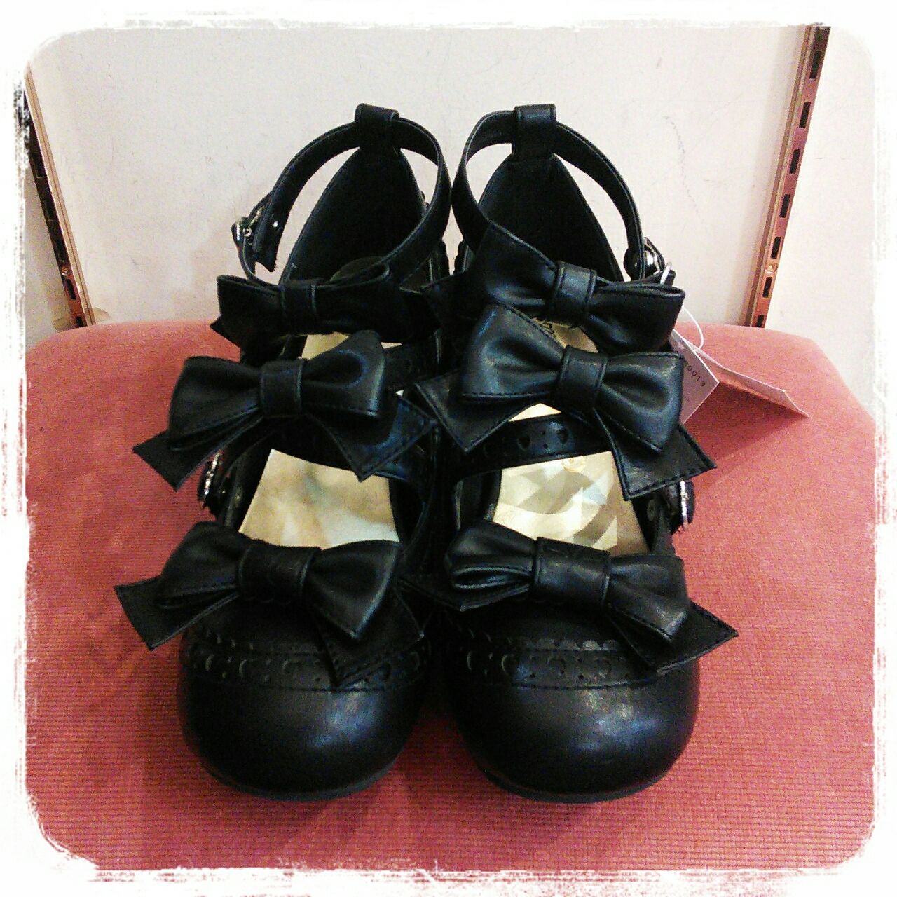 メタモルフォーゼ リボンストラップシューズ LL 黒 楽天市場