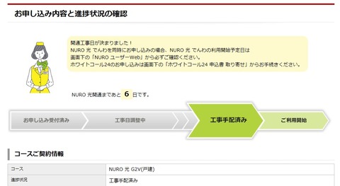 NURO光工事進捗状況