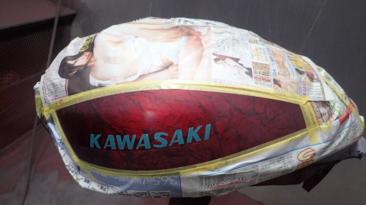 ゼファー1100 火の玉ラップ塗装2 モトファクトリーガルムの日記