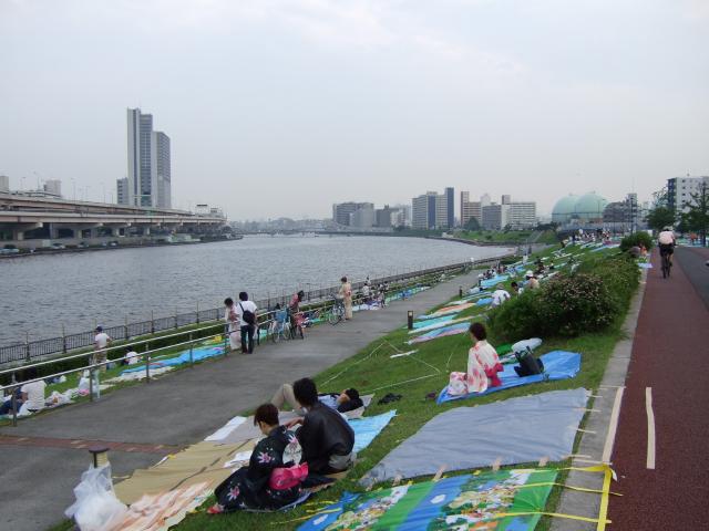 隅田川花火大会と汐入公園と観賞記 07 7 28 南千住あたり