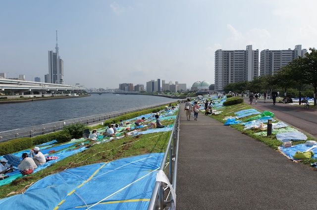 第36回 隅田川花火大会 13年7月27日 汐入公園 南千住の様子 南千住あたり