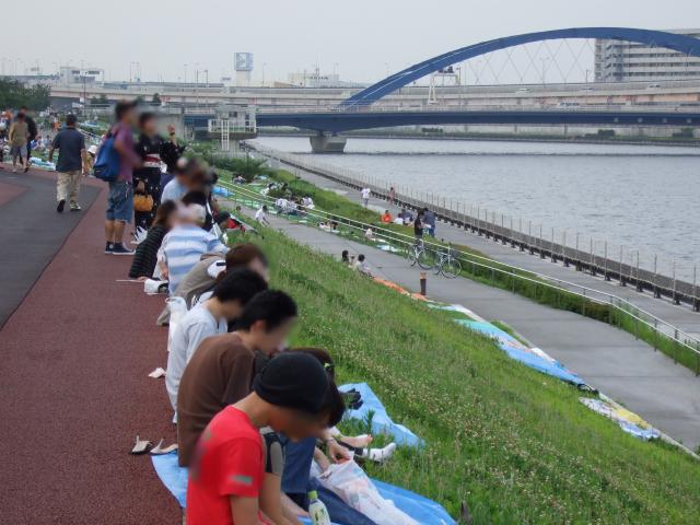 隅田川花火大会と汐入公園と観賞記 07 7 28 南千住あたり
