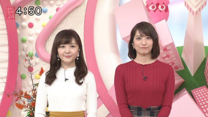 笹崎里菜と小菅遥香のエロいダブルニットおっぱい　おはよん　１８１１０８