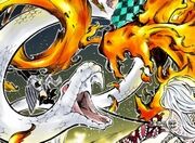 鬼滅の刃(きめつのやいば)194話 炭治郎と伊黒の合体技