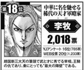 ヤングジャンプ 2020年26号 キングダム人気投票結果 18位李牧
