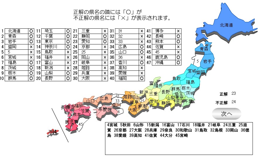 みころぐ 日本地図テスト