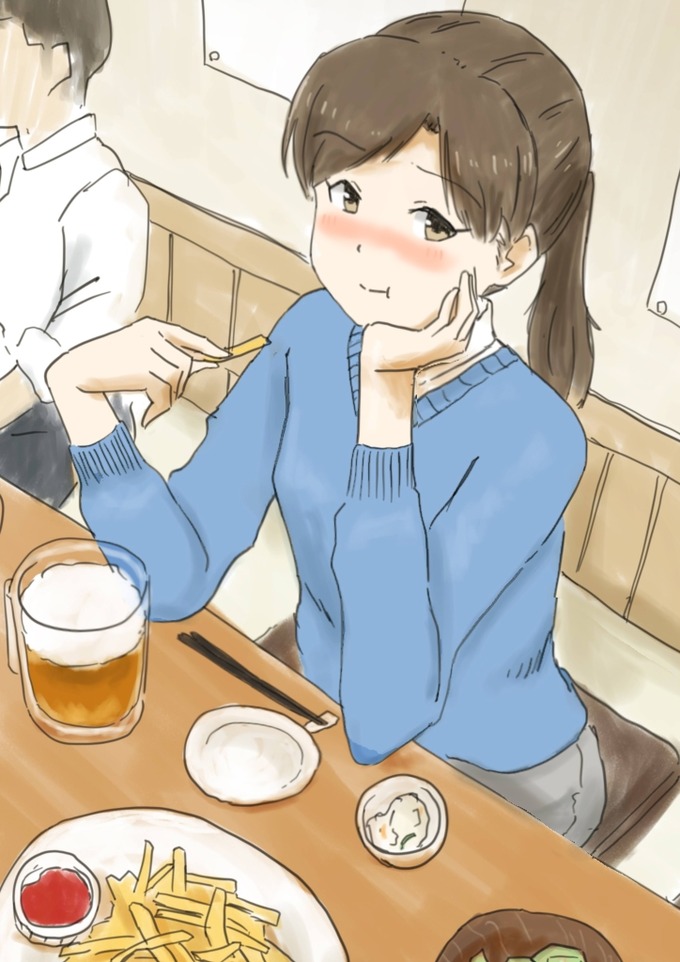 美人女上司「飲み会でポテト頼んで何がいけないの？」ﾓｸﾞﾓｸﾞ