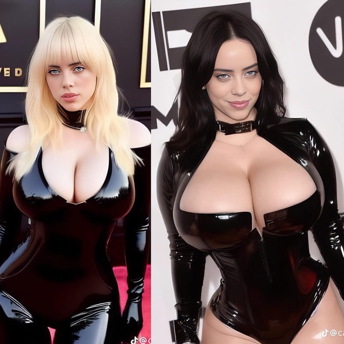 【画像】ビリー・アイリッシュさん、とんでもないお〇ぱい女に成長してしまう