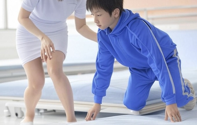 【悲報】男子中学生さん、看護師お姉さんとのリハビリ中に急に立ち上がれなくなってしまう