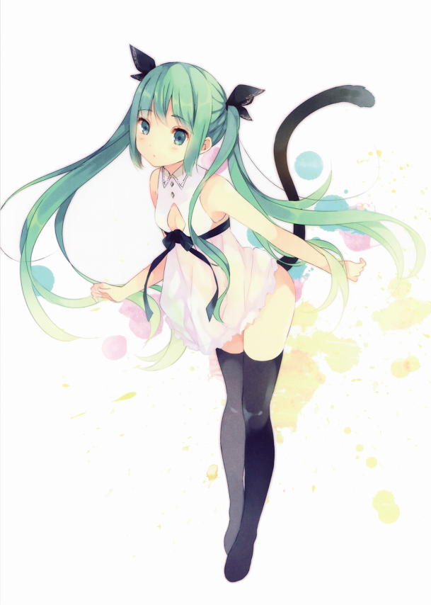 re 287281 dress hatsune_miku ousaka_nozomi tail vocaloid