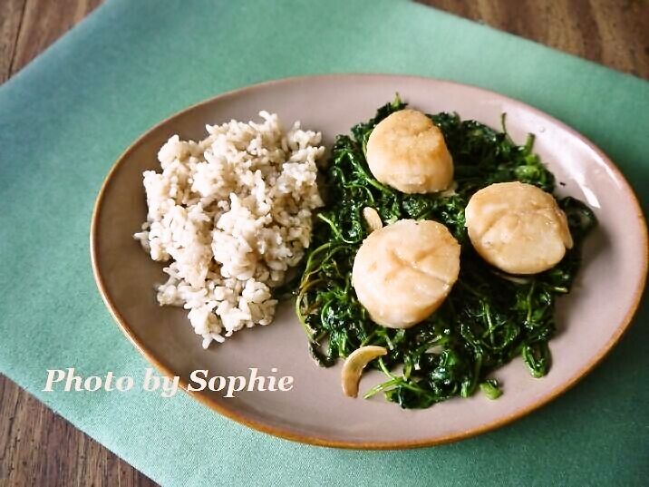 帆立貝柱の醤油そば添え レシピ