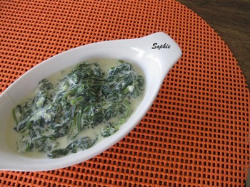 ほうれん草のクリームソース