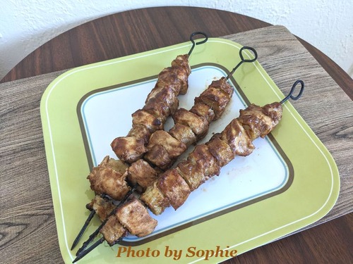 チキンとバナナの串焼き