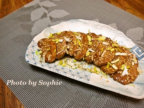 豚ひれ肉のオレンジ照り焼き