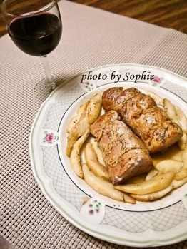 豚ヒレ肉と洋梨のロースト