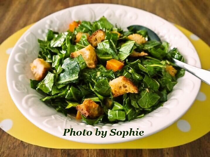 ケニア産コラードグリーンと牛ひき肉の煮込みレシピ