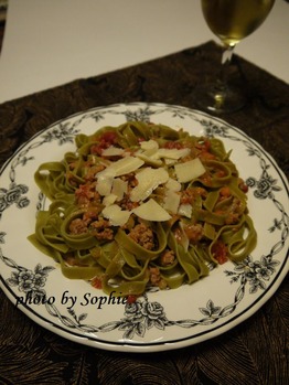 タリアテッレのミートソース