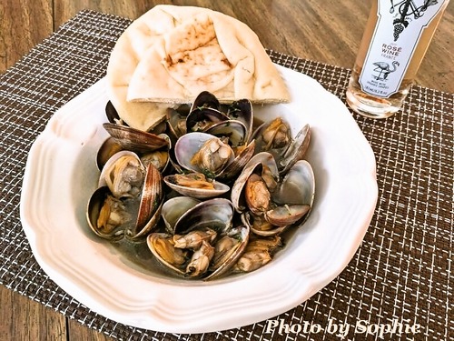 貝の蒸し煮・チリペッパージャム風味