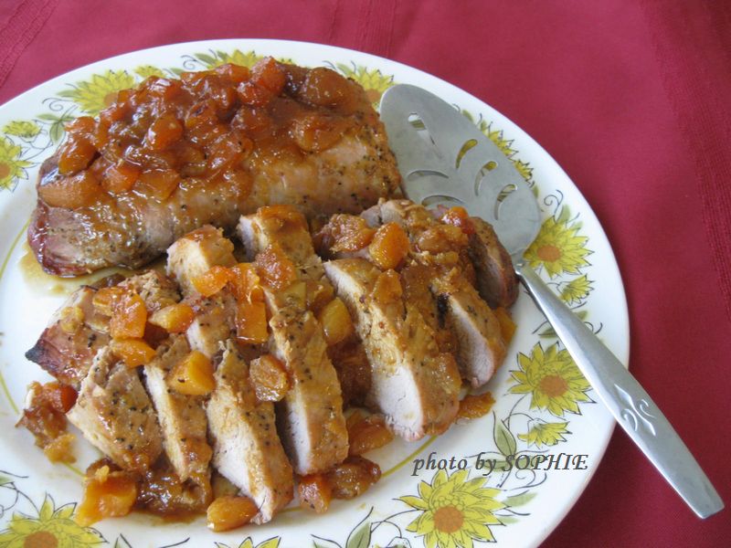 アプリコットソースをかけたポークテンダーロインのレシピ