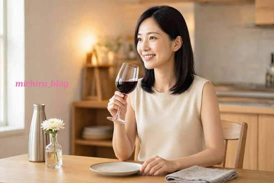 2026-08-05ﾜｲﾝを飲む女性z