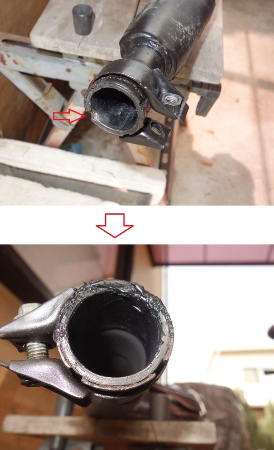 2025-03-25ｾﾛｰﾏﾌﾗｰｼﾞｮｲﾝﾄｶﾞｽｹｯﾄ補修01