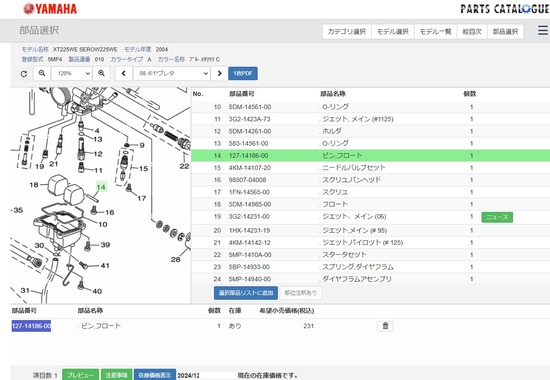 ｾﾛｰﾌﾛｰﾄﾋﾟﾝ型番価格01