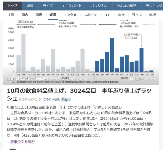 2025-09-30値上げニュース