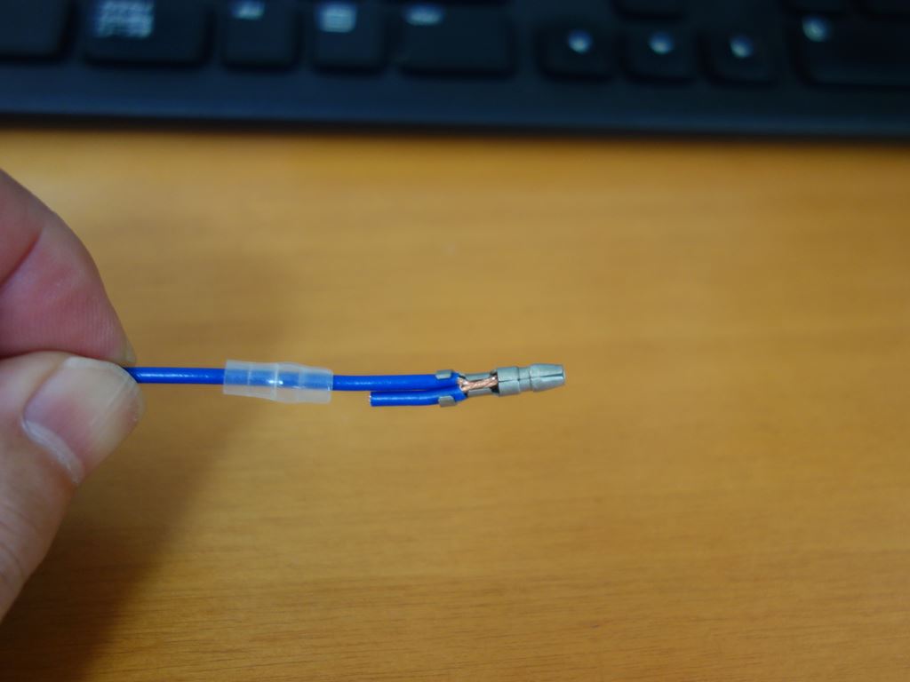 Michiruブログ 細い線にギボシ端子をつける