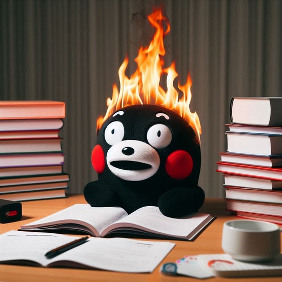 2025-12-13くまモン頭から火01