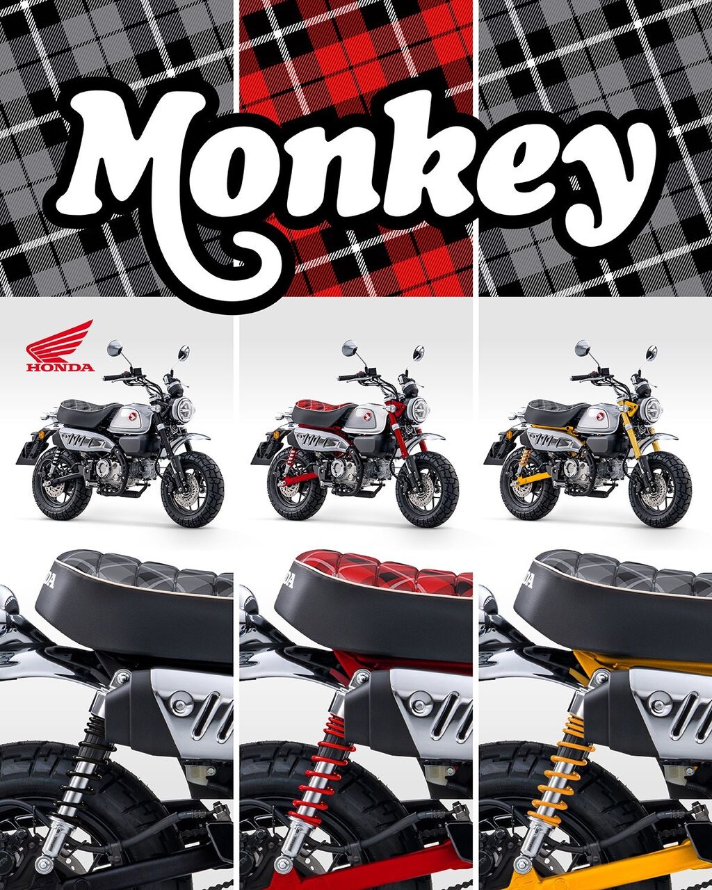 HONDA モンキー 純正バイクシート ブラック ストライプデザイン 【公式
