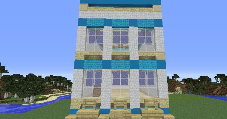 オサレでカラフルな洋風住宅１ 青い三階建ての三角屋根 2017 11 18 マイクライズム