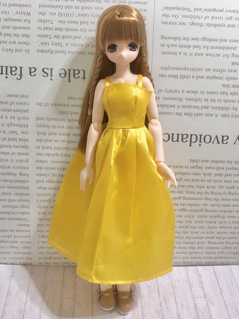 セリアのドール服を色々なドールに着せる : みどり色のぶた