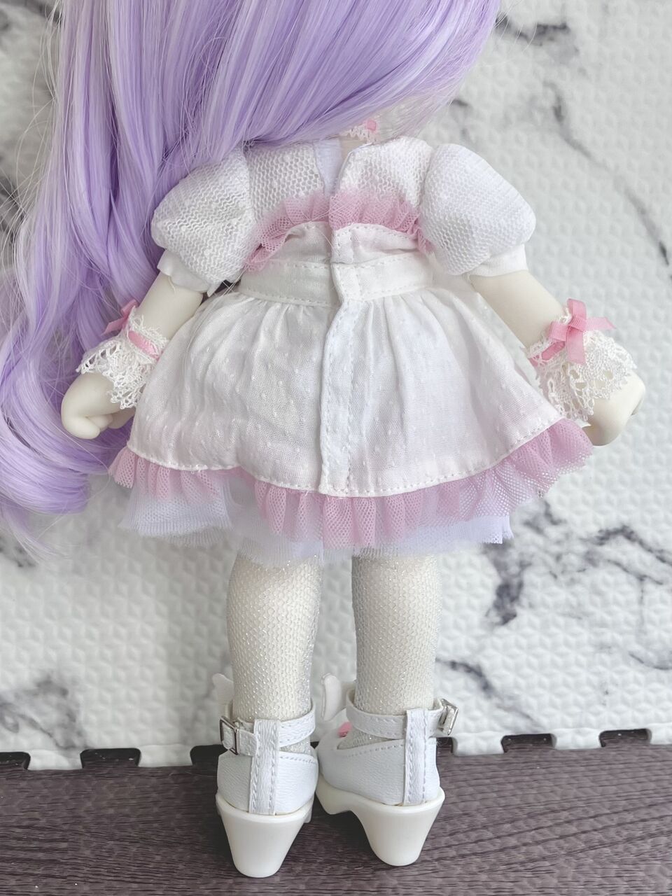 Himama ハンドパーツ付カスタムドール　シルバーパープルミックスちゃん jill jellyカスタムしました : みどり色のぶた