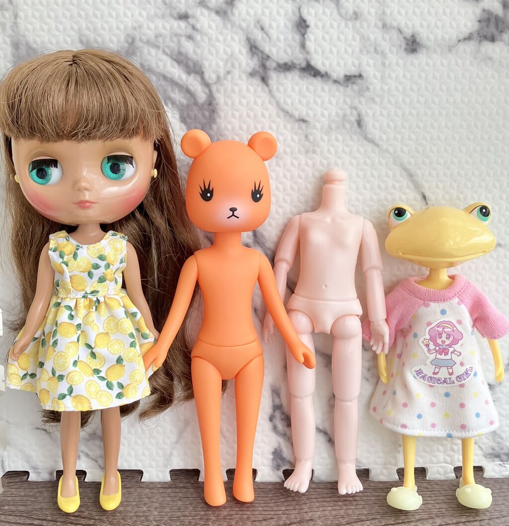 ドル活 可動式ドールボディ15cm : みどり色のぶた