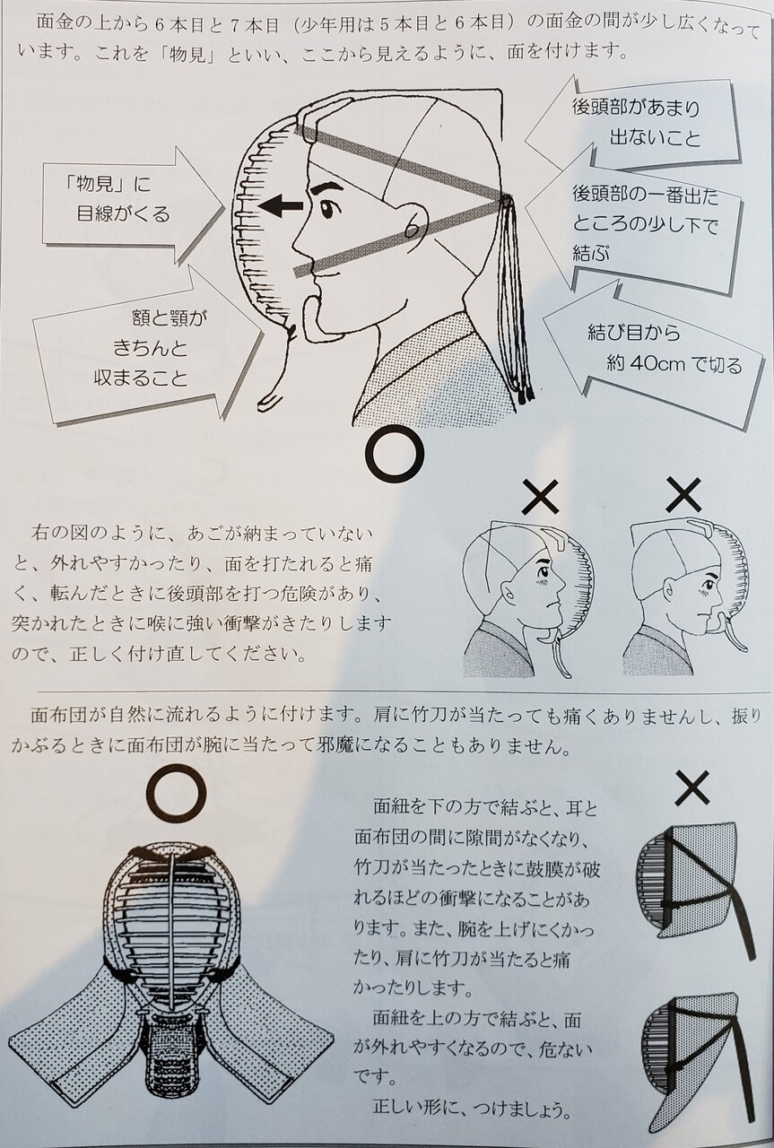 剣道 面 付け方