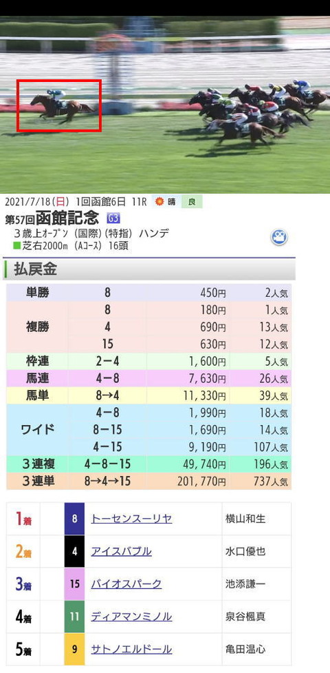 第57回函館記念トーセンスーリア