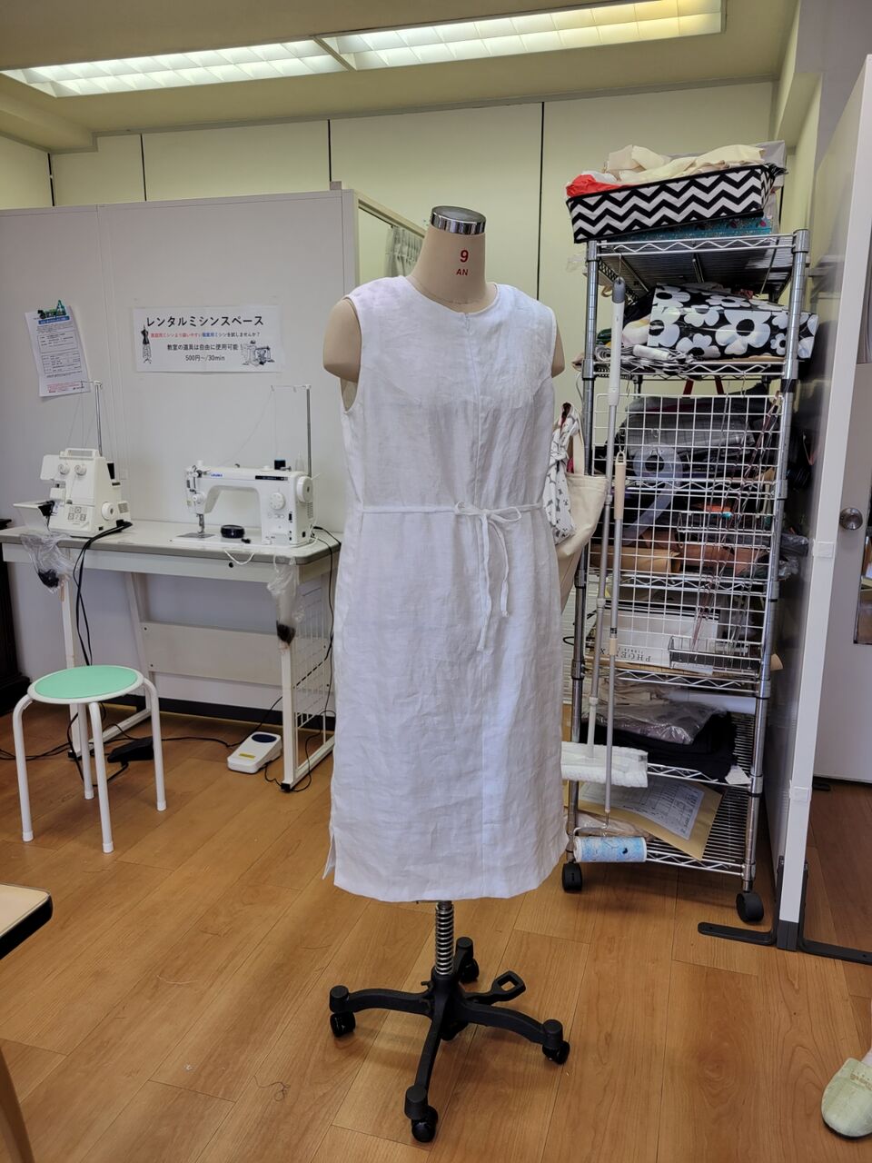 生徒作品 リネンワンピース 洋裁から始めるモノづくり Mmt すずらん洋裁教室 大阪市 放出駅