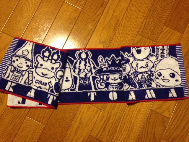 富山のゆるキャラ勢揃いのタオルマフラー 富山のミカエル日記
