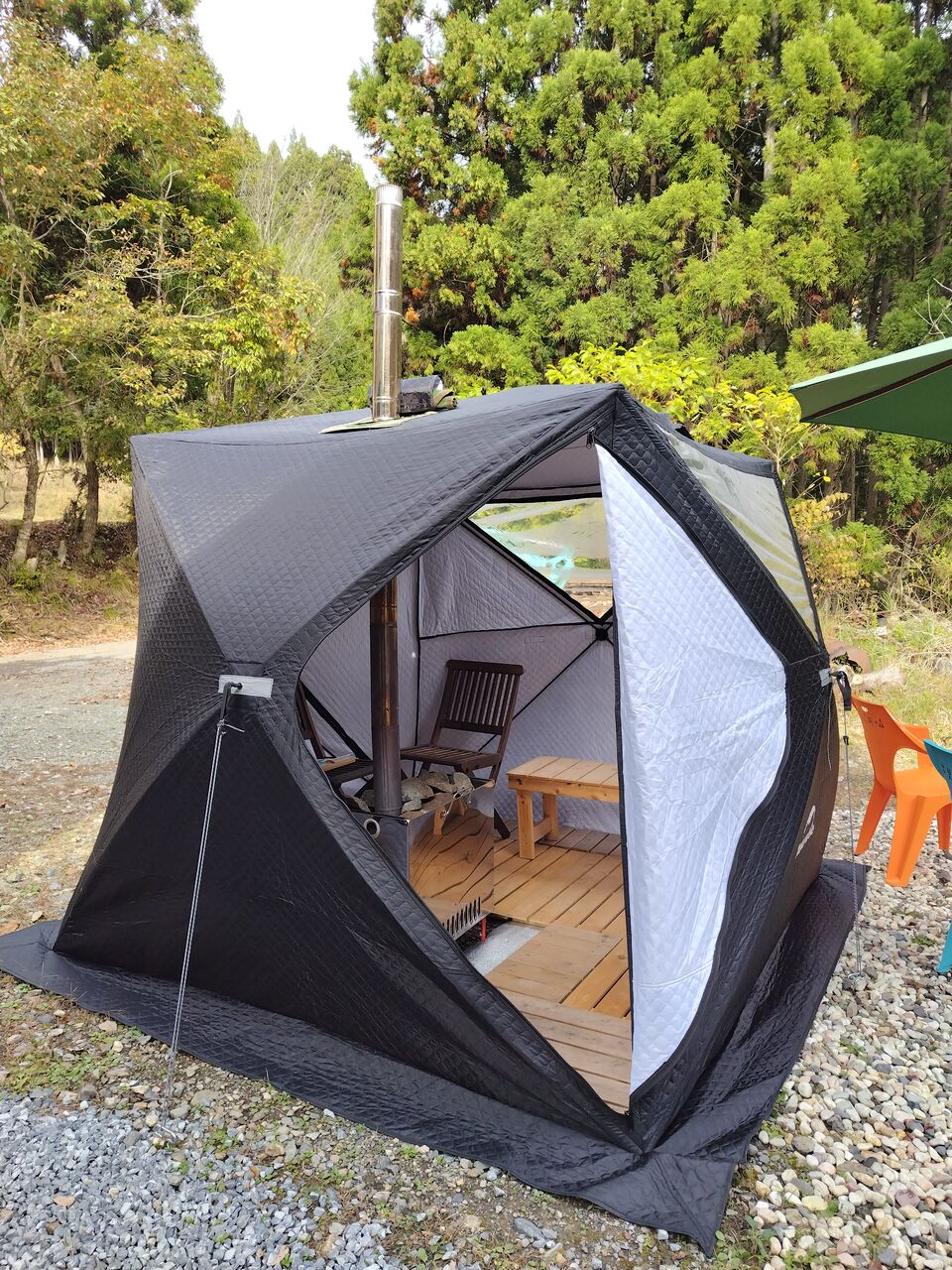 サウナテントは川の水浴が最高～！ : 芦見谷芸術の森公式サイト