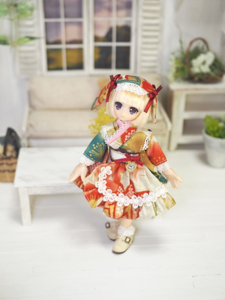 みかん工房】MDDミニ丈・ピコD古典柄着物ドレス : みかん工房